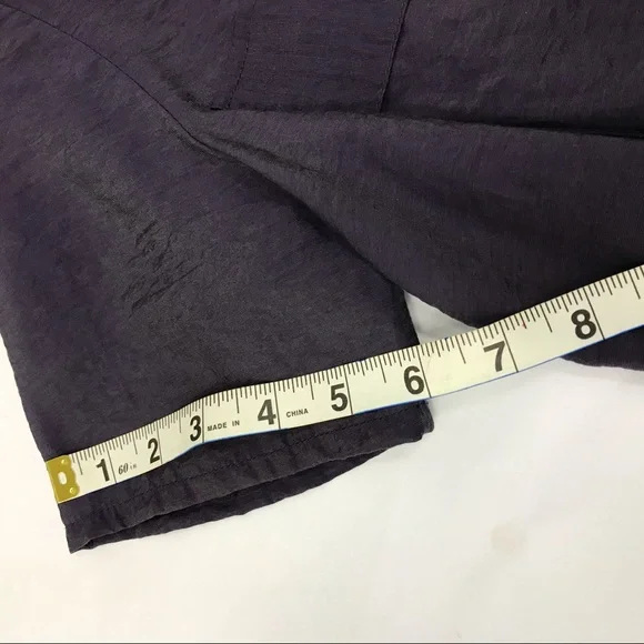 Asymmetrical Dark Purple Short Sleeve Blouse - Picture 9 of 11